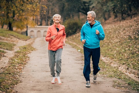 Old Couple Exercising
