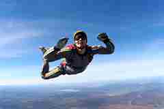 An image of someone skydiving 