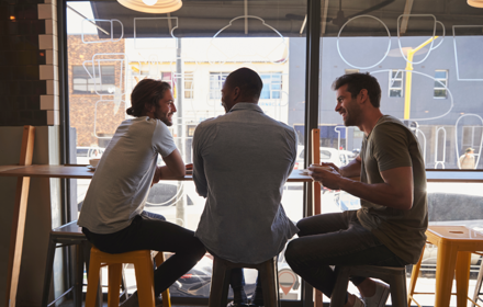 Men Talking In A Cafe Thumbnail