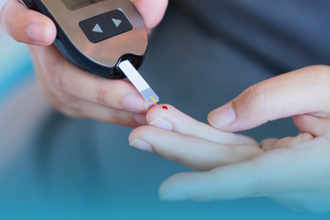 Blood Sugar Check Finger Prick Banner